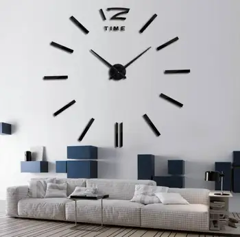 20Sets 3d big akryl zrkadlo nástenné hodiny stručný diy quartz hodinky zátišia hodiny domáce dekorácie obývacia izba nálepky