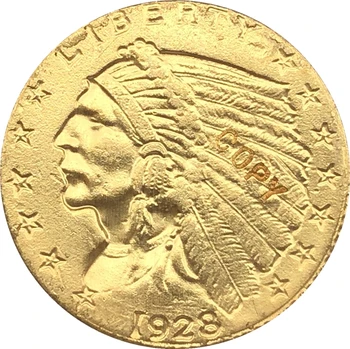 24 K zlatom 1928 $2.5 ZLATO Indickej Polovica Eagle Mincí Kópia 29199