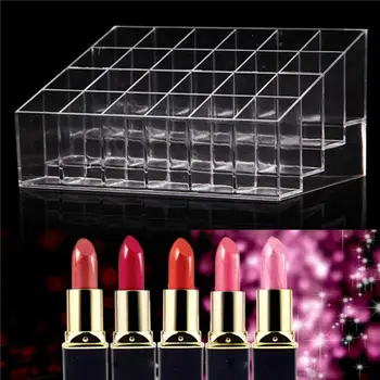 24 Mriežky Akryl make-up Organizátor Úložný Box Kozmetické Stojan Rúž hot Šperky Box Prípad, aby Display Box Držiteľ organizátor V9H1