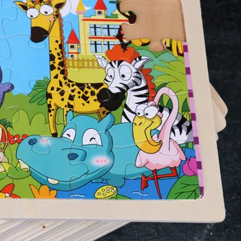 24PCS Deti Drevené Puzzle Hračka Cartoon Zvierat Dieťa Drevené Puzzle Skladačka Vzdelávacieho Hračky pre ChildrenHot Predaj