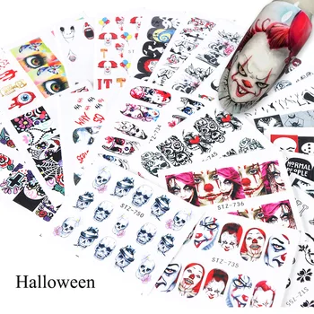 24pcs Halloween Ghost pavučina Nechty Umenie Papierové Nálepky Všetky pre Manikúru, Ozdoby Nastaviť 2020 Obtlačky Dizajn Listy Dekor