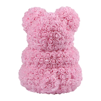 25 cm Odolné Načechraný Umelé Kvety Ruže EVA Pena Kvet Bublina Medveď Konzervované Hand-made Valentine Narodeninám