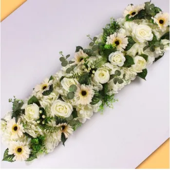 25x100cm Svadobné Dekorácie ruže Kvet riadok umelého hodvábu Cestnej citované kvety Klenuté DIY Pozadí kvetinové dekorácie