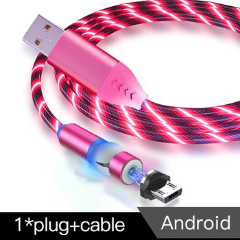 2A Prúdi Svetlo LED Magnetické Kábel Micro USB Typu C, Rýchle Nabíjanie Kábel Dátový Kábel Pre IPhone, Samsung USB-C Telefónne Káble 57622
