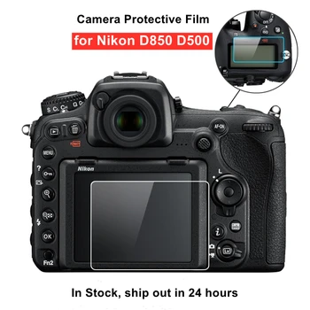 2KS Ochranných samolepiacich Sklo Hlavné LCD Displej + Film Info Screen Protector Stráže Kryt pre Nikon D850 D500, Fotoaparát