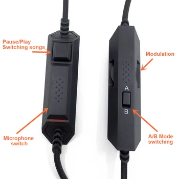 3,5 mm USB Pletená Linka Príslušenstvo Inline Kontroly Prenosných Slúchadiel Nahradenie Audio Kábel Gaming Headset Pre Logitech G633 G933 32996