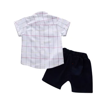 3 Farby Detské Oblečenie Nastaviť Palytoday Kockované Košele Top + Čierne Šortky Detské Oblečenie Nastaviť Letné Deti Novorodenca Oblečenie 2020