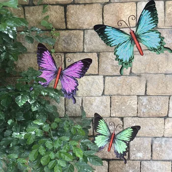 3 Ks/sada Kovový Motýľ Wall Art Odolné Železa 3D Butterfly Pre Rodiny Spálne, Obývacia Izba, Pracovňa Kuchyňa Záhrada Dvore