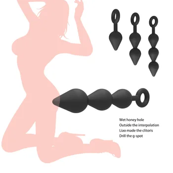 3 Ks Silikónové Análne Korálky Zadok Plug Pre Ženy Análny Rozšírenie Dilator Stimulátor Veľké Prostaty Masér Dildo Dospelých Sex Produkty