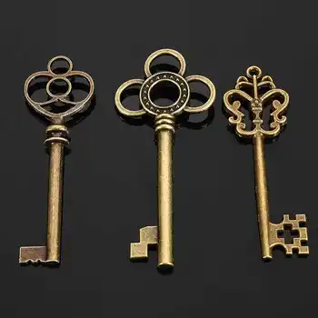 30 Ks Malé Tlačidlá Kúzlo Vintage Bronzový Kľúč Kovové Zliatiny Zinku Jemné Trendy Zmiešané Prívesok Charms, Takže DIY Remesiel Darček Ornament
