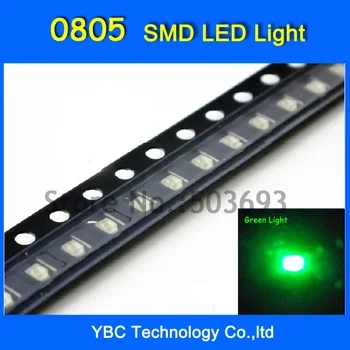 3000pcs/veľa 0805 SMD Ultra Jasné Zelené Svetlo LED Dióda