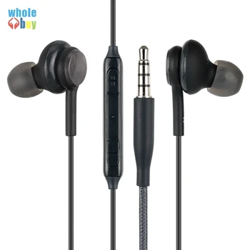 300pcs/veľa In-ear Slúchadiel 3.5 mm Jack Black Slúchadlá s Mikrofónom Drôt Vysoko Kvalitný Headset pre Samsung Galaxy S8 S9 45542