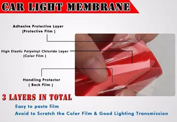 30x120cm 3 vrstvy Červená Vinyl Odtlačkový Car Wrapping Film Nálepka List