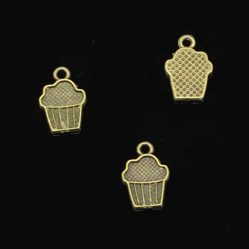 35pcs Antické bronzové cupcake ice cream Charms Prívesky pre Šperky, Takže HOBBY Ručné Remeselné 15*10 mm