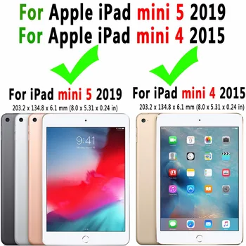 360 Rotujúce puzdro pre Apple iPad Mini 4 Mini 5 2019 7.9 mini 4 mini 5 A1538 A1550 Tablet Kryt Funda