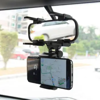 360 Stupeň Rotácie Auto Spätné Zrkadlo Pripojiť Mobilný Telefón, Stojan, Držiak Držiak