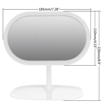 360° Otáčanie Dotykový Displej Kozmetické make-up Zrkadlo Stola S LED Svetlom Cestovanie