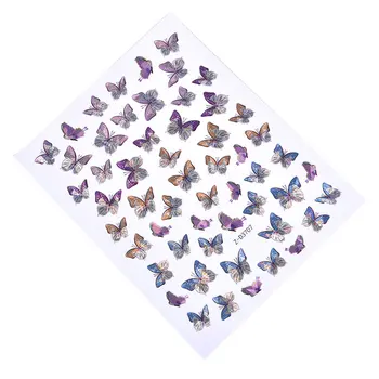 3D Butterfly Nail Art Nálepky, Lepiace Jazdcov Farebné Modré Kvety Nail Decor