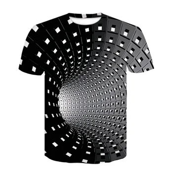 3D Dynamický Obraz T-shirt Mužov Kĺzavý Účinok Tlač Tshirts Muž Letné tričko Priedušná Hornej Tees Dizzy Tshirts Pár Kostým