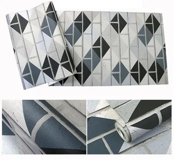 3D Geometrický Vzor Tehla Tapety Nepremokavé Stenu Pozadia pre Obývacej Izbe PVC Wall Paper Roll Stereoskopické Vzhľad 10Mx53CM
