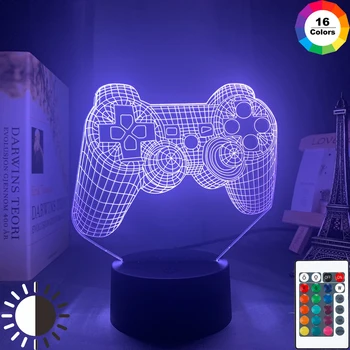 3d Ilúziu P4P gamepad Led Nočné Svetlo pre Deti Detská Spálňa Decor Prípade Výhry Hry Shop Nápad Farby Stolná Lampa Noc