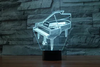 3D Lampa Klavírne Umenie a Remeslá Obývacia Izba Svetlá nápaditosť Ploche Tvorivé Malé Nočné Svetlo Vízia Stereo Lampa