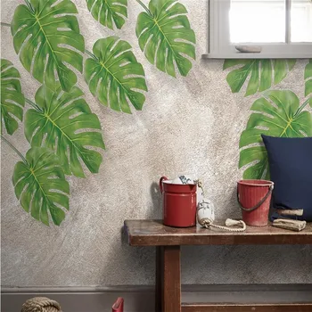 3D prírodné čerstvé zelené listy, TV joj, steny profesionálna výroba tapiet nástenná maľba vlastné fotografie na stenu 22157