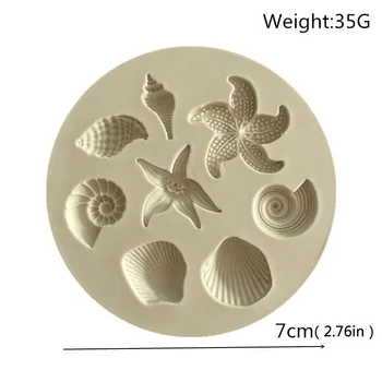 3D Tortu Silikónové Formy Tichom Biologické Conch mušľami DIY Čokoláda Formy Kuchyňa Kvapaliny Cookie Zdobenie Nástroje 7 cm Formy
