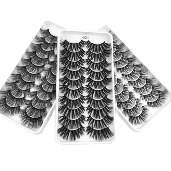 3D Umelé Noriek Mihalnice 10 Párov Prírodné Dlho Nastaviť Wispy Očné Riasy Prírodné Mihalnice 20-25mm Vlasy, Riasy 4729