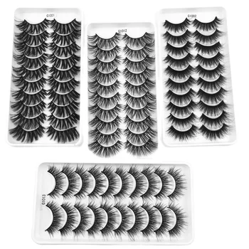 3D Umelé Noriek Mihalnice 10 Párov Prírodné Dlho Nastaviť Wispy Očné Riasy Prírodné Mihalnice 20-25mm Vlasy, Riasy