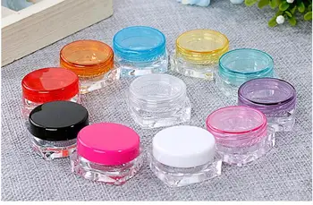 3g Malé Prázdne Kozmetické Fľašiach Plastové Eyeshadow make-up Krém na Tvár Jar Hrniec Vzorky Pohárov 11Colors