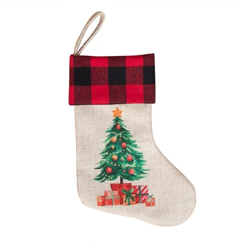 3ks Roztomilé Vianočné Závesné Klasické Ponožky Deti Candy Darčekové Balenie Vrece Vianoce Vták Jeleň Strom Vzor Stromu Visí Embellishment