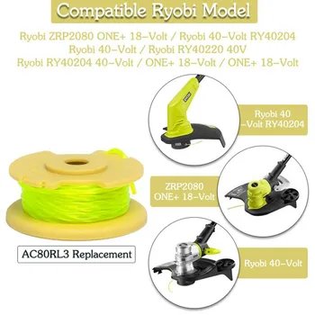 3ks/set Ryobi AC80RL3 Premium Twisted Strihacia Linka Cievka .080