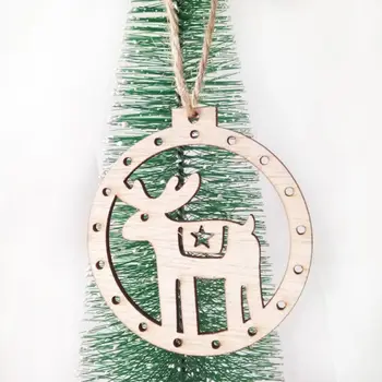 3ks/súbor Drevených Vianočný Stromček Visí Jeleň Prívesok s Lanom Korálky Ornament DIY Remesiel Party Dekor Dary