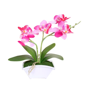 4 Farby Falošné Kvet Umelé Kvety S Leaf Svadobné Dekorácie Simulácia Phalaenopsis Kvet Domova