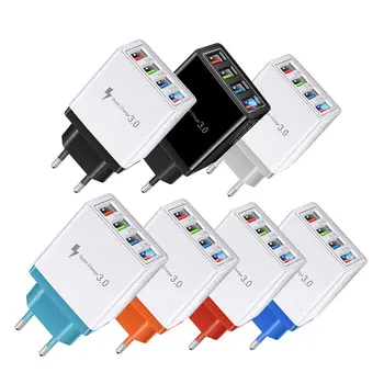 4 konektor USB Port Farebné Nabíjačku Cestovné Plnenie Hlavu Indukčné nabíjací USB Rýchlu Nabíjačku Mobilného Telefónu Telefón Adaptér