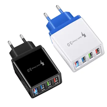 4 konektor USB Port Farebné Nabíjačku Cestovné Plnenie Hlavu Indukčné nabíjací USB Rýchlu Nabíjačku Mobilného Telefónu Telefón Adaptér