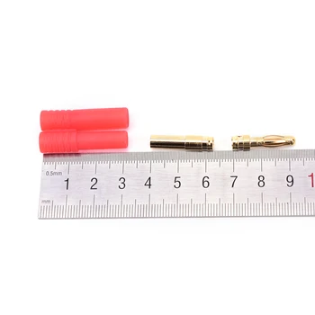 4 mm gpe gpe Banán Zástrčky s Červeným Bývanie pre RC Konektor Socket AM-1009C Pozlátené Banánových 10 Sady 10939
