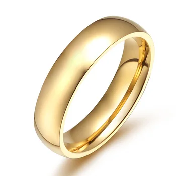 4 mm Titánové Ocele Vintage Hladké Zlaté Pásmo Veľkosť Prsteňa 5-12 Ženy/Muži Sľub, Šperky, Zásnubné Prstene, Svadobné Bijoux Anel R061