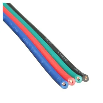 4 Pin Drôt Rozšírenie Konektor Kábel Kábel Pre LED RGB Pásy 3528 5050 Konektor Farebné 50M