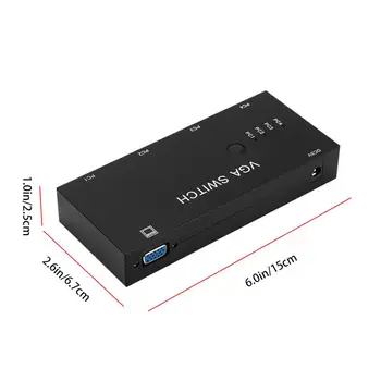 4 v 1 výstup VGA Swithcer Obrazovke Počítača Video Signálu, Prepínač Poli Prenosných USB Powered Video Výber Box