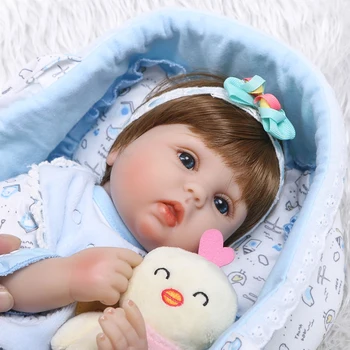 40 cm Silikónový Reborn Baby Doll Hračky S kôš Luxusné Príslušenstvo Princezná Bábiky Krásny Darček k Narodeninám Dievčatá Brinquedos