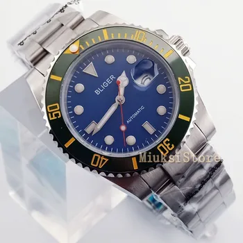 40 mm Dátum Horloge Montres Hommes náramok Sport Relogio modrá dial Masculino Svetelný Automatické Top Marque Luxe zelená