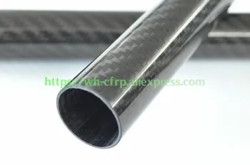 40 mm ODx 34cm ID Uhlíkových Vlákien Trubice 3 k 1000MM Dlho (Roll Zabalené) oxid potrubia , so karbónu, Japonsko 3 k zlepšeniu materiál