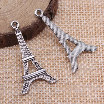 40pcs 35x19mm antique silver jednostranný Eiffelova Veža charms diy retro šperky nosenie Náušnice keychain vlasy karta, prívesok