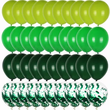 40pcs Zelené Balóniky Nastaviť Olivový Balón Konfety Ballon Jungle Safari Zvierat, 1. Narodeniny, Party Dekorácie deti hračka
