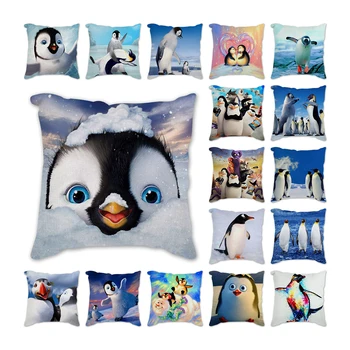 45*45 cm Cartoon penguin bielizeň/bavlna hodiť vankúše vankúš domov dekoratívne vankúše obliečka na vankúš na Gauč auto 35703