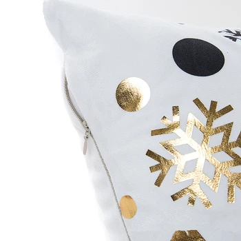 45X45cm Vianočné Samoopaľovacie Vianočné Kryt Zlato Vytlačené Vankúš Biely povlak na Vankúš
