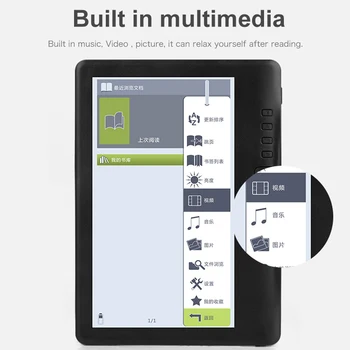 4GB Ebook Reader, Smart s 7 Palcový HD Sn Digitálneho E-Book+Video+MP3 Prehrávač Hudby Farba Sn ELECTSHONG