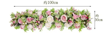 4M x 26 cm umelý kvet pásy Svadobné Pavilónu Kvety pásy kvetinové pozadie Svadobné Dekorácie 9338